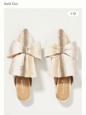 Farylrobin Striped Bow Slip-On Mules in Cream, Tan & Light Pink